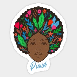 Proud Beautiful Lady with big hair - Body Positivity Sticker